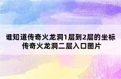 谁知道传奇火龙洞1层到2层的坐标 传奇火龙洞二层入口图片